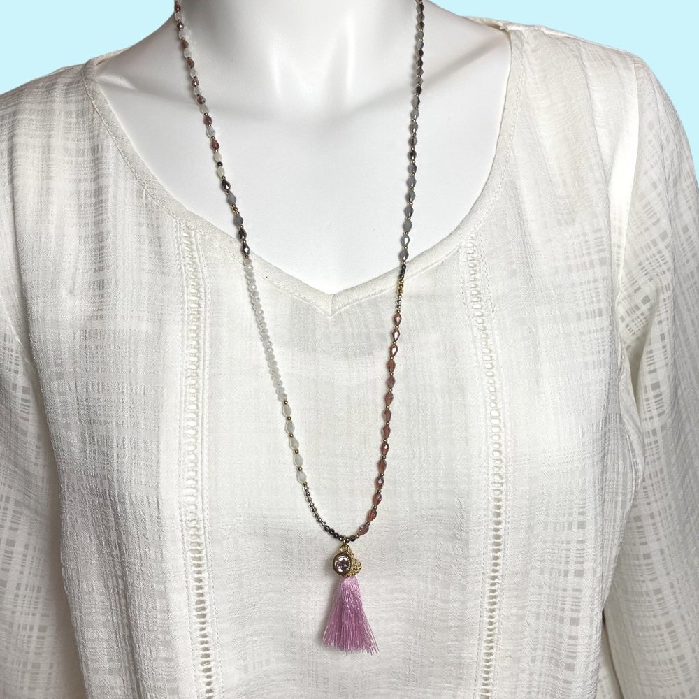 Stretch Tassel Beaded Necklace/Bracelet - Picture 4 of 5